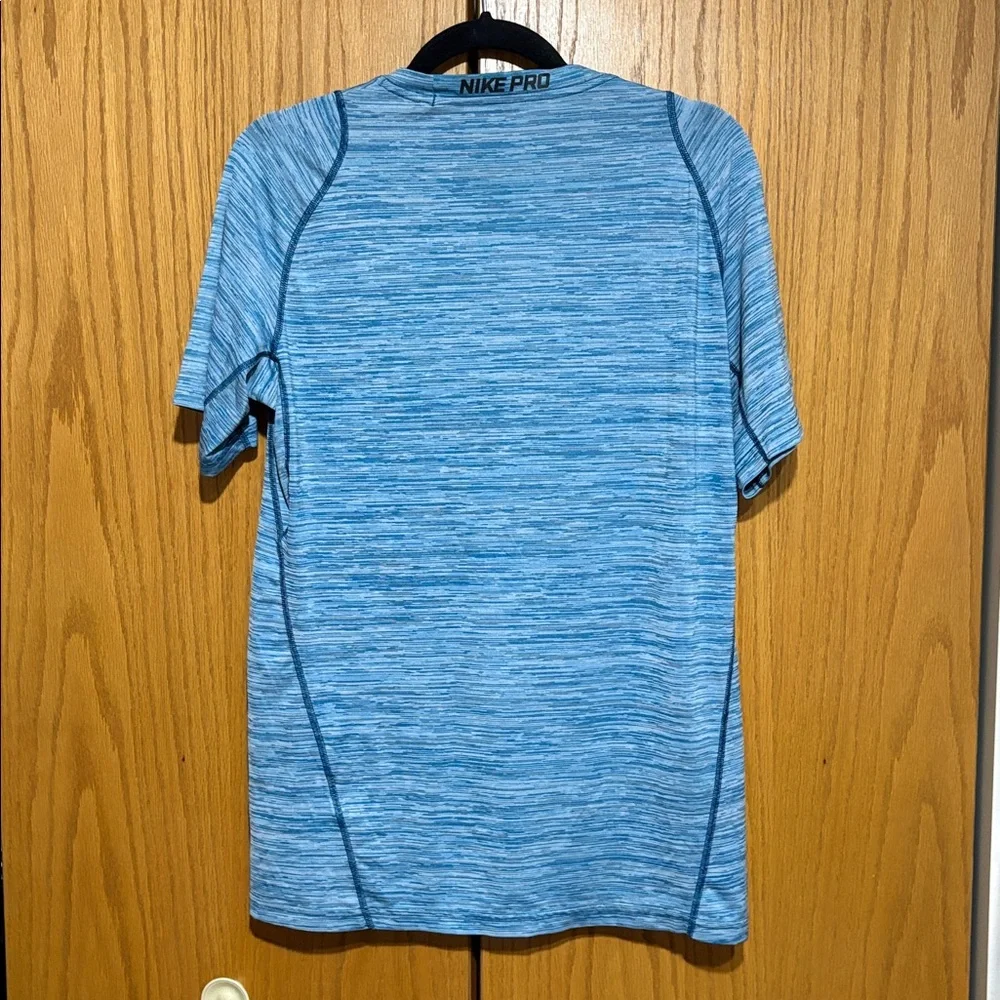 Nike Pro men's M dri-fit short sleeve t-shirt athletic tee blue space‎ dye - Picture 4 of 6